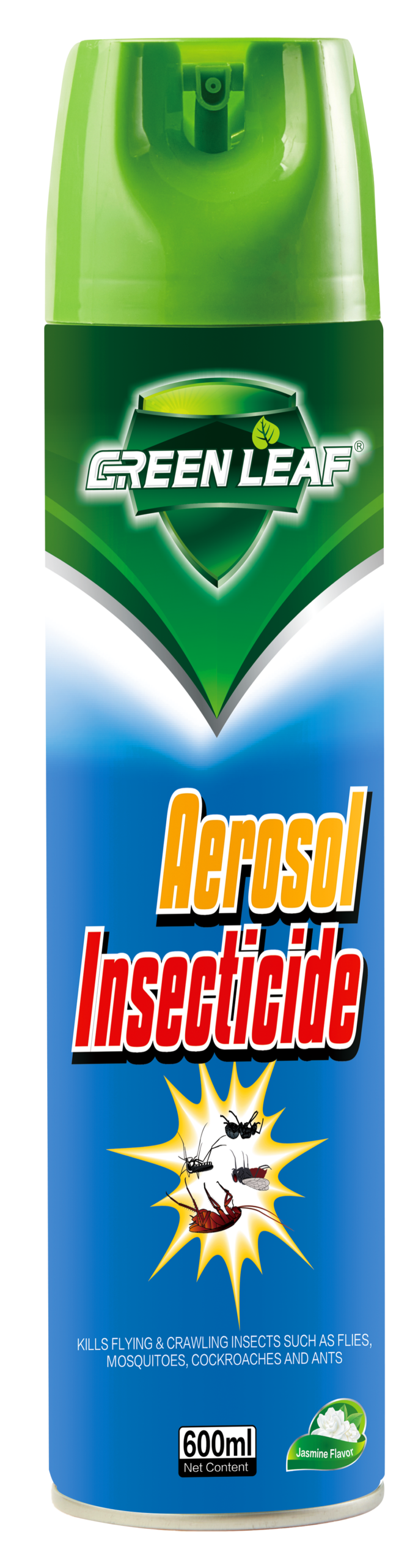 英文气雾剂 Free Shipping GREEN LEAF Insecticide Aerosol Spray, Jasmine Scent 600ml, Kill Mosquitoes, Cockroaches, Flies & Ants - Image 1